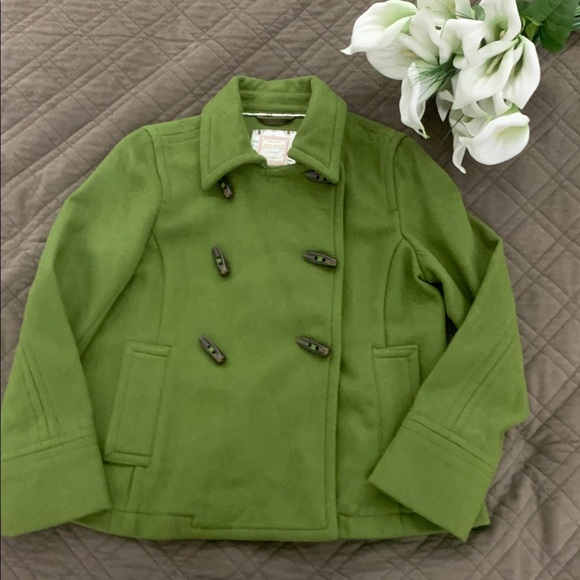 Old Navy Wool Olive Pea Coat size M - Picture 3 of 16